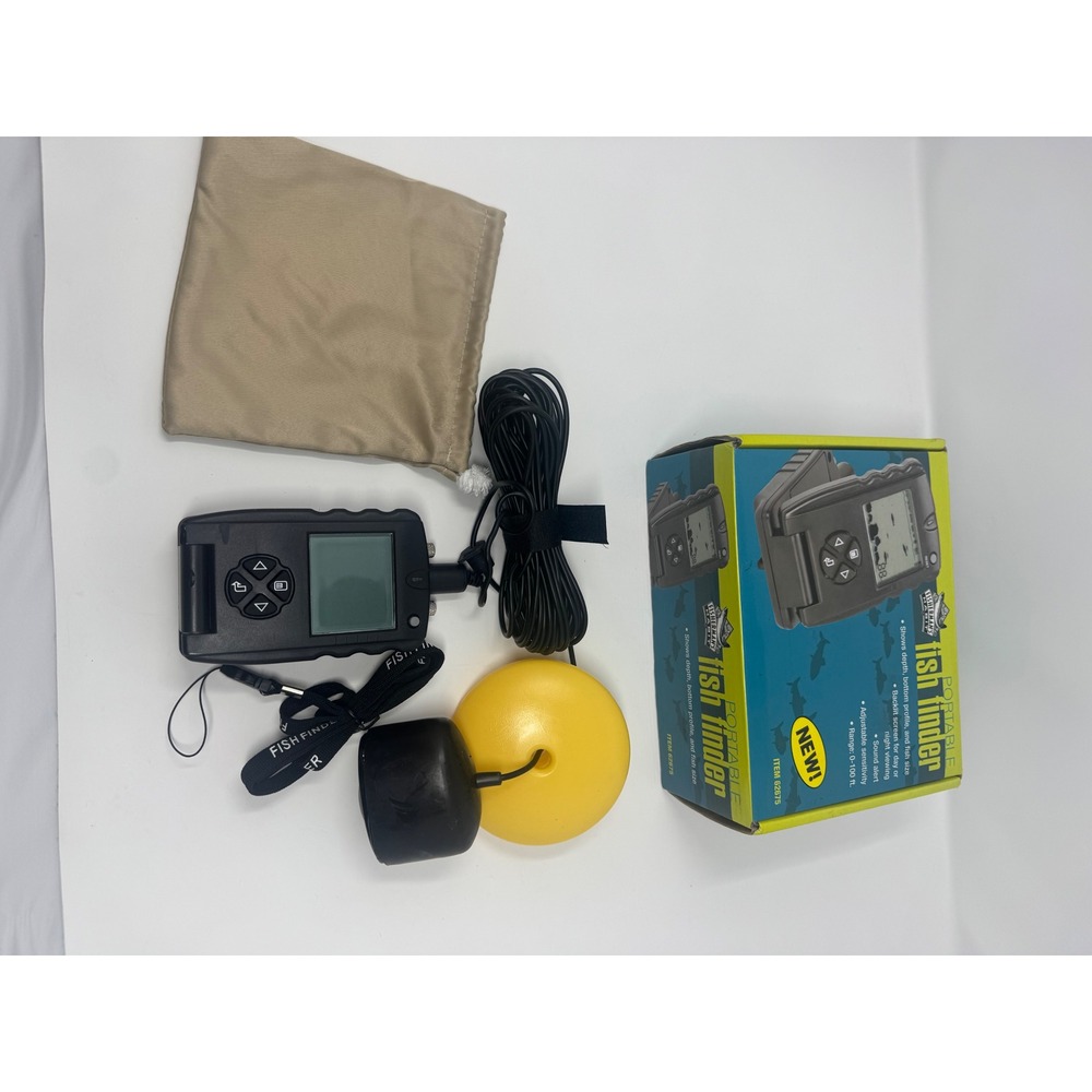 Fisherman's Habit Portable Fish Finder Item 62675 Black Sonar 100ft Range